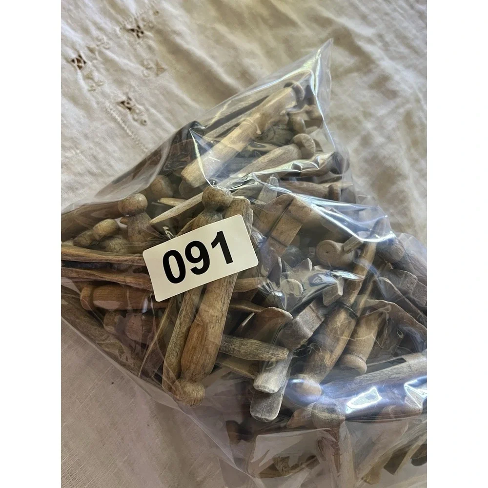 Antique Vintage Wood Clothes Clothing Pins 99 pcs French Country Romantic Decor